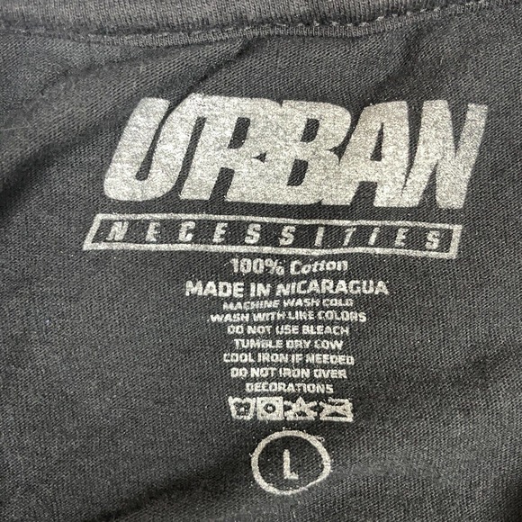 Urban Necessities Shirt Mens Large Black Puff Print Graphics TwoJsKicks Aliens - Picture 4 of 11